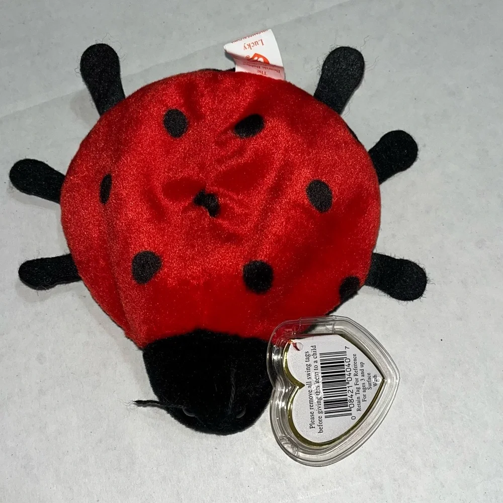 TY Beanie Babies Whisper Deer,‎ Lucky Ladybug, Flitter Butterfly Rocket Blue Jay